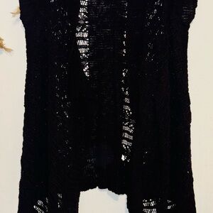 Elegant Black Knit Cover Up